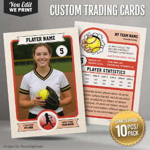 Placement Carte à collectionner de softball personnalisée vi