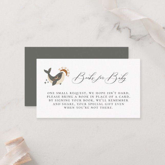 Placement Carte Boho Celestial Whale Demande de réservation (Devant/Arrière en situation)