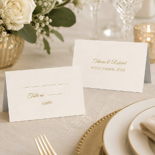 Placement Carte d'accompagnement de mariage à l'écriture dor
