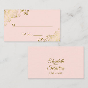 Placement Carte d'accompagnement de mariage en dentelle doré