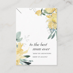 PLACEMENT CARTE D'AFFICHAGE DE LACE DE COUCHER FLORALE JAUNE