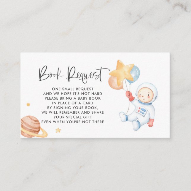 Placement Carte de demande de réservation spatiale pour bébé (Devant)