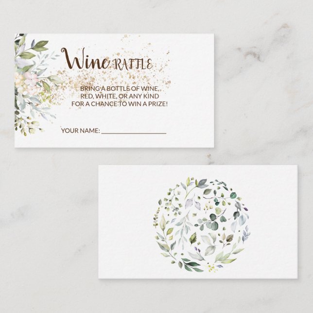 Placement Carte de Fête des mariées du billet de vin Herbal (Devant / Derrière)