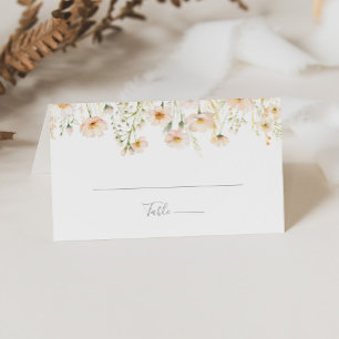Placement Carte de Fleur sauvage classique Boho Blush Mariag
