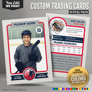Placement Carte de hockey personnalisée aux couleurs de l'éq