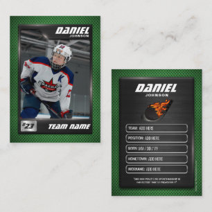 Placement Carte de hockey personnalisée, joueur en graphite