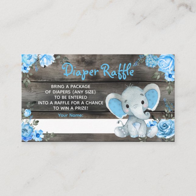 Placement Carte de jeu Baby shower de chaudière éléphant gar (Devant)