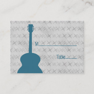 Placement Carte de la place Grunge de Guitare Bleue