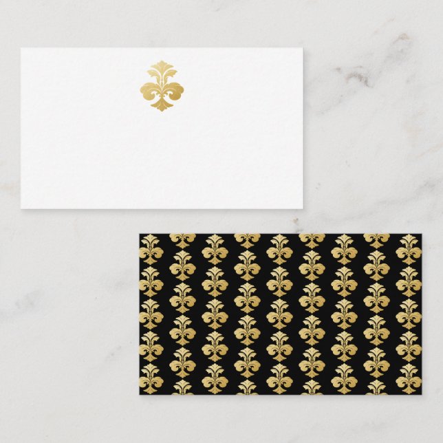 Placement Carte de la réception Golden Fleur de Lis Damask (Devant / Derrière)