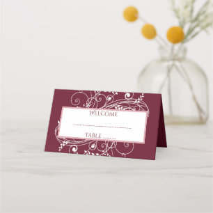 Placement Carte de la réception pour le vin