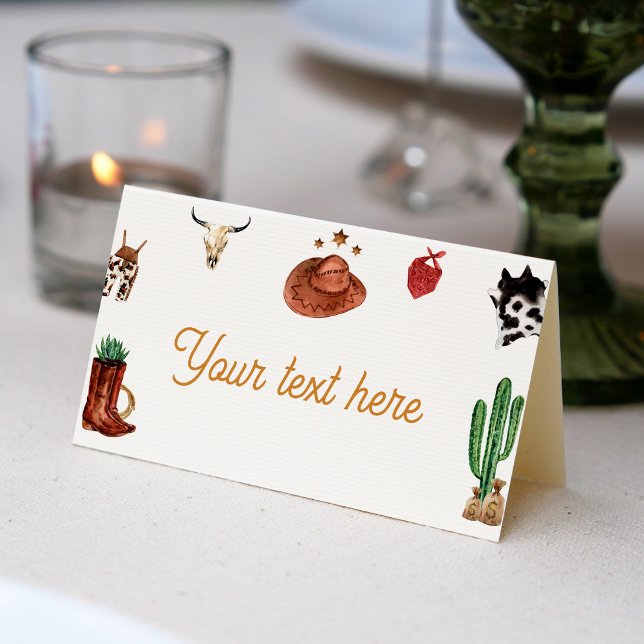 Placement Carte de lieu d'anniversaire du premier Rodeo Cowb (Créateur téléchargé)