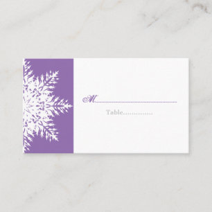 Placement Carte de lieu de mariage blanc violet d'hiver