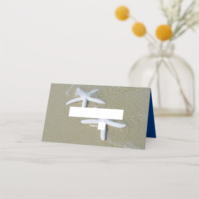 Placement Carte de lieu de mariage Starfish Beach (Devant)
