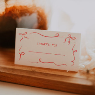 Placement Carte de lieu du dîner Thanksgiving à main