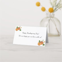 Carte de lieu pliée de Thanksgiving horizontale
