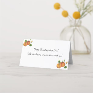 Placement Carte de lieu pliée de Thanksgiving horizontale