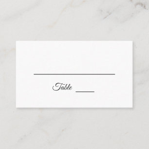 Placement Carte de lieu simple noir et blanc