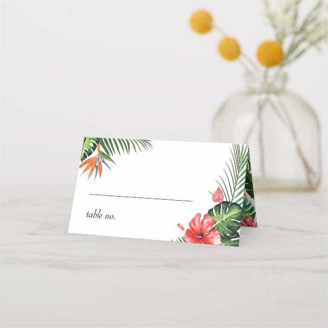 Placement Carte de Mariage à thème Tropical Vibrant (Devant)