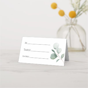 Placement Carte de Mariage blanc moderne verte