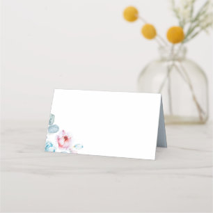 Placement Carte de Mariage couleur bleu et rose