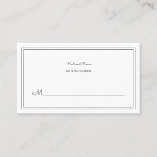 Placement Carte de Mariage de script cursif minimaliste