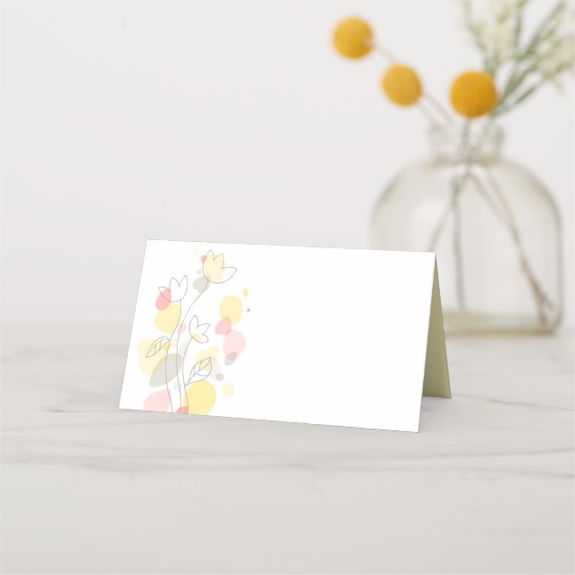 Placement Carte de mariage des fleurs de confetti moderne (Devant)