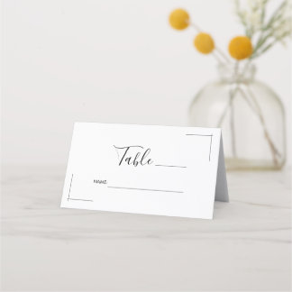Placement Carte de Mariage minimaliste avec frontières crois