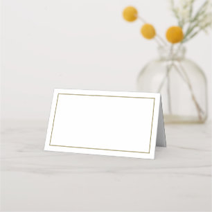 Placement Carte de Mariage minimaliste blanc et or