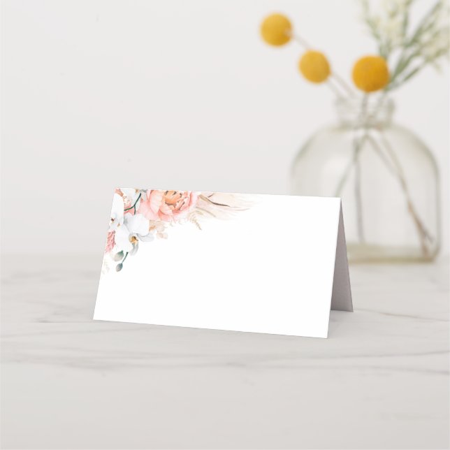 Placement Carte de Mariage Pampas Rose Grass (Devant)
