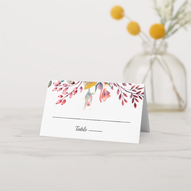 Placement Carte de Mariage pliée rose vif (Devant)