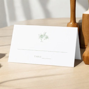 Placement Carte de Mariage pliée Sage Green Toile
