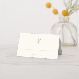 Placement Carte de Mariage simple Botanique Brûlé Orange