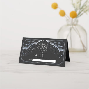 Placement Carte de mariage Tarot Soleil et Lune Argenté