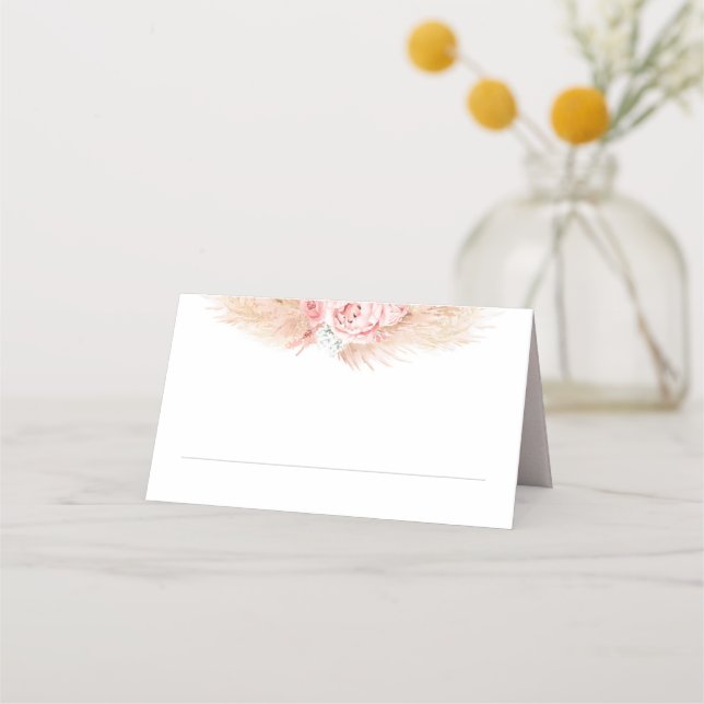 Placement Carte de Mariage Tropical Pampas Grass (Devant)