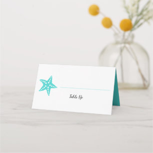 Placement Carte de numéro de table de mariage étoile de mer 