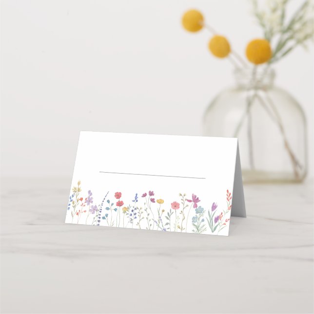 Placement Carte de place Boho Fleur sauvage Mariage (Devant)