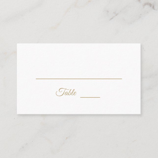 Placement Carte de place Calligraphie Or Simple (Devant)