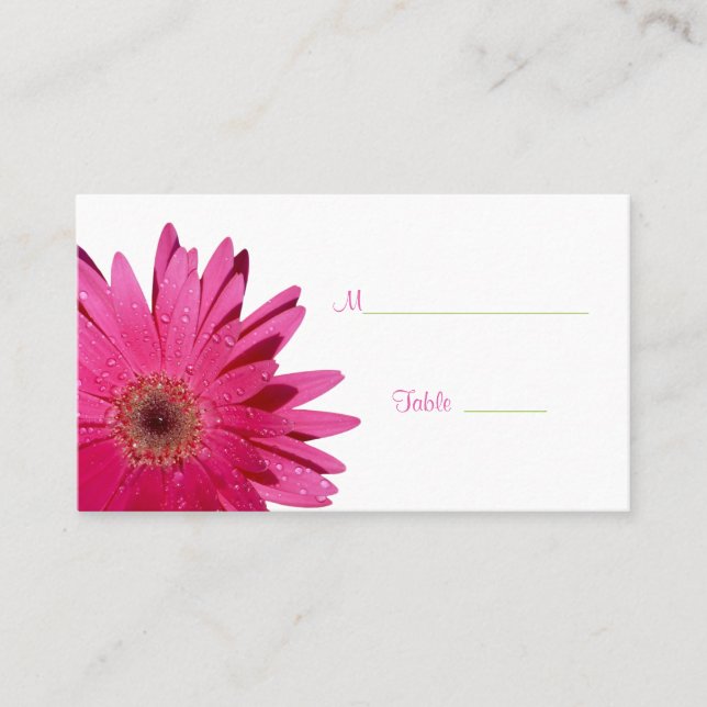 Placement Carte de place de crème de marmite rose Gerbera (Devant)