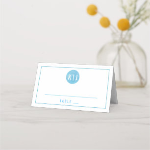 Placement Carte de place de l'escorte de monogramme Aquare