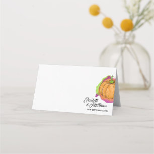 Placement Carte de place de table citrouille ou carte d'esco