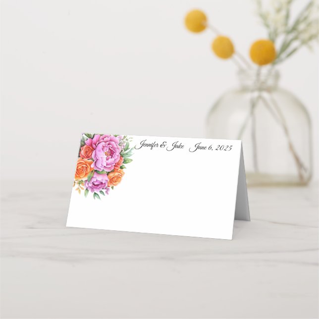 Placement Carte de place du nom plié du mariage (Devant)