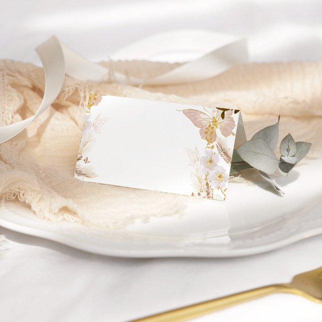 Placement Carte de place du papillon floral or Boho (Créateur téléchargé)