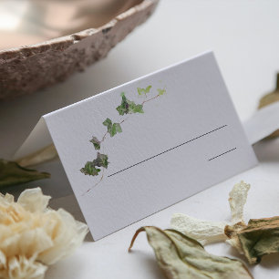 Placement Carte de place Green English Ivy Vine Watercolor