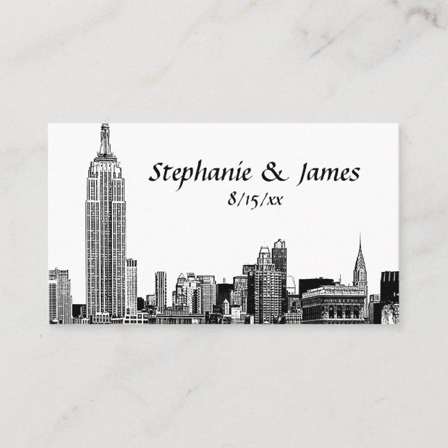 Placement Carte de place NYC Skyline Etched 01B (Devant)