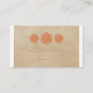 Placement Carte de place Orange Grunge D20 Dice