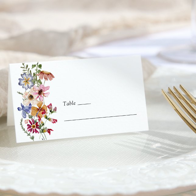 Placement Carte de place pliée Boho (Boho Floral Folded Place Card by Painted Paperie
)