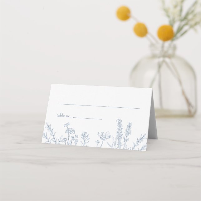 Placement Carte de place pliée du Mariage Fleur sauvage péri (Devant)