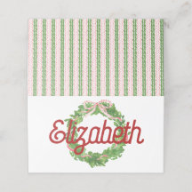 Carte de place pliée en ruban rouge