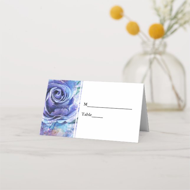 Placement Carte de place pour Mariage Floral violet (Devant)