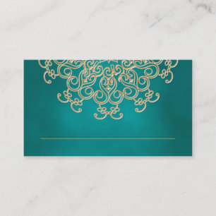 Placement Carte de place turquoise et Gold Indian inspirée
